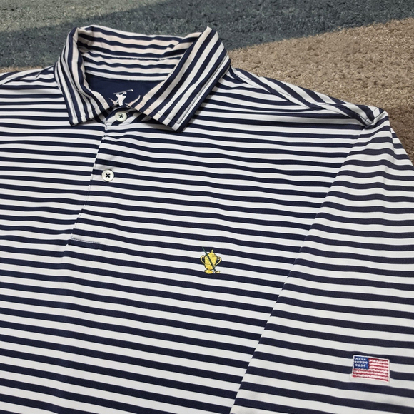 Fairway & Greene Other - Gulph Mills Golf Club Polo XL Navy White Stripe USA Made FG Tech Shirt